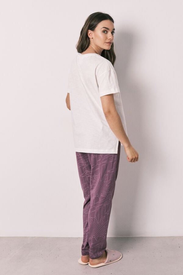 Women'secret Star Wars pamučna duga pidžama kratkih rukava Bež