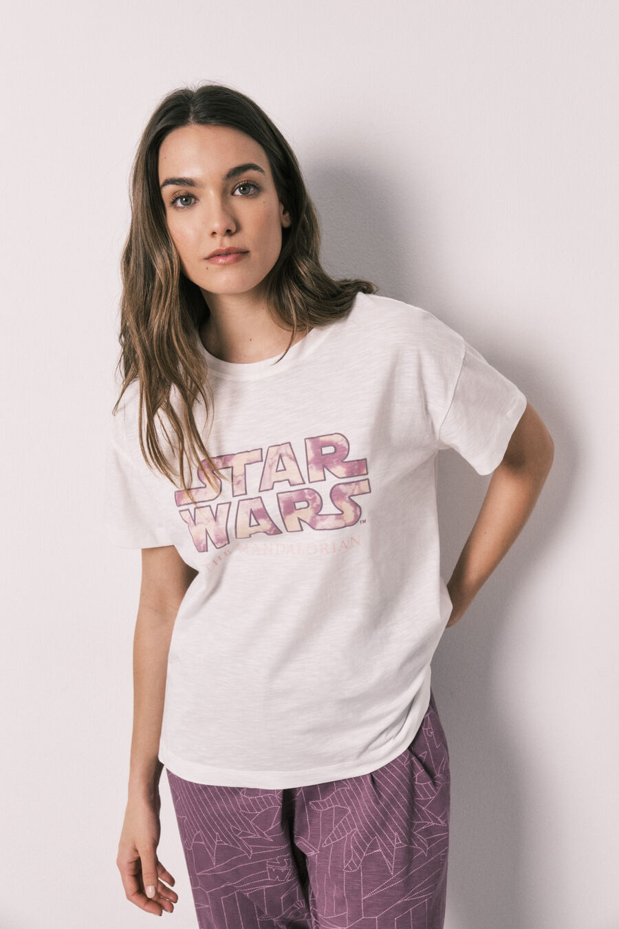Pijama largo manga corta algodón Star Wars