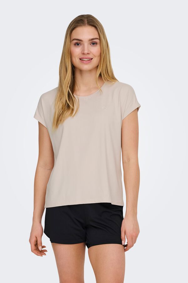 Only Play Camiseta deportiva manga corta soft gris