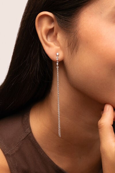 Womensecret Shooting Star Earrings Silver cinzento