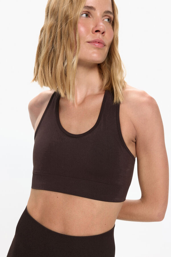 Only Play Sujetador deportivo seamless. marr&oacute;n