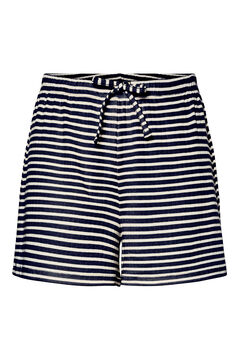 Pieces Streifen Shorts Blau