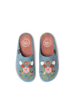 Toni Pons Chinelos de quarto em feltro com flores