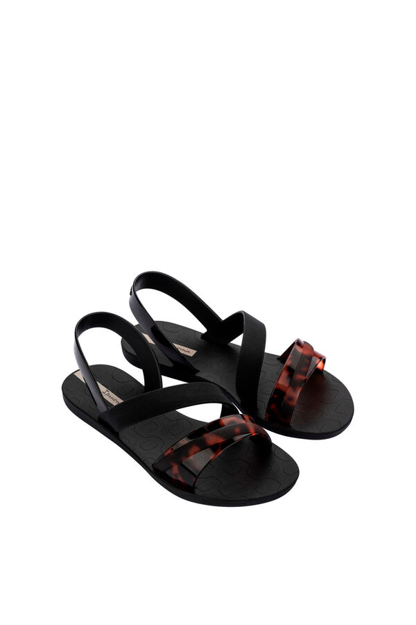 Ipanema Sandalia tiras aim&eacute;tricas animal print negro