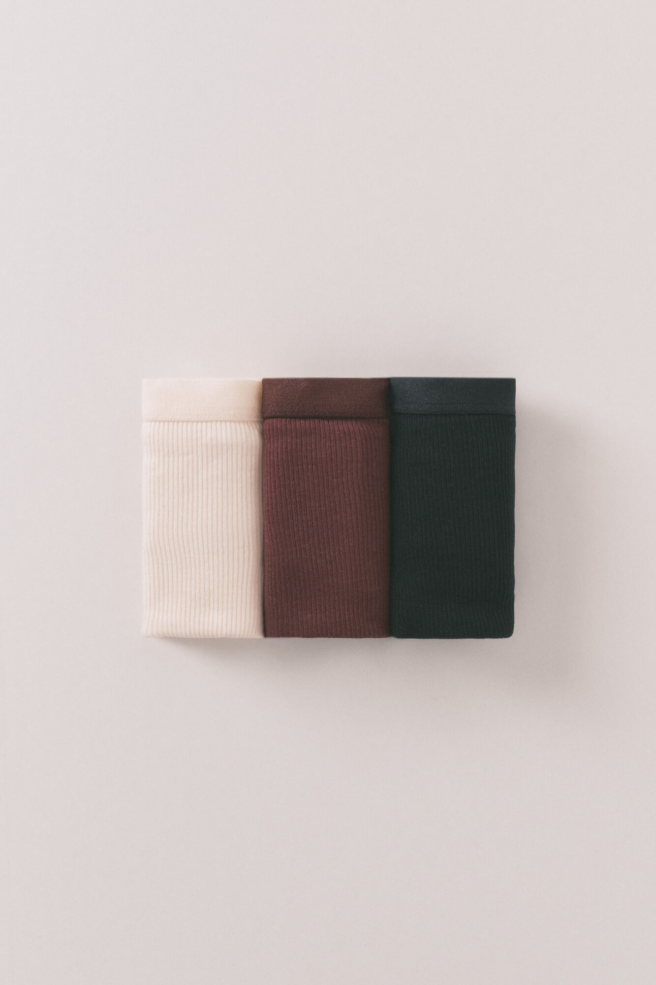 Women'secret Paket od 3 klasične bele rebraste gaće