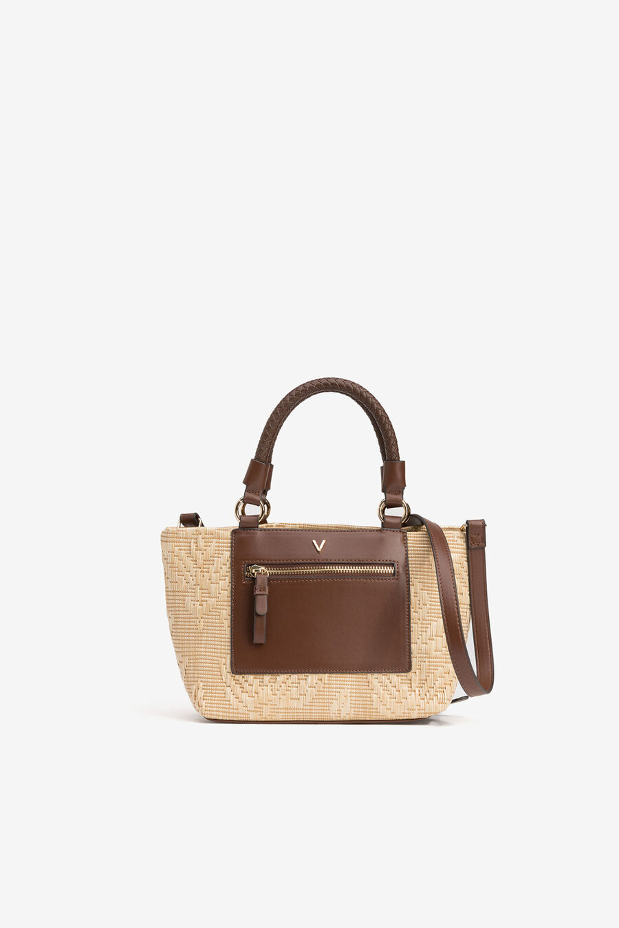Bolso city efecto paja floral