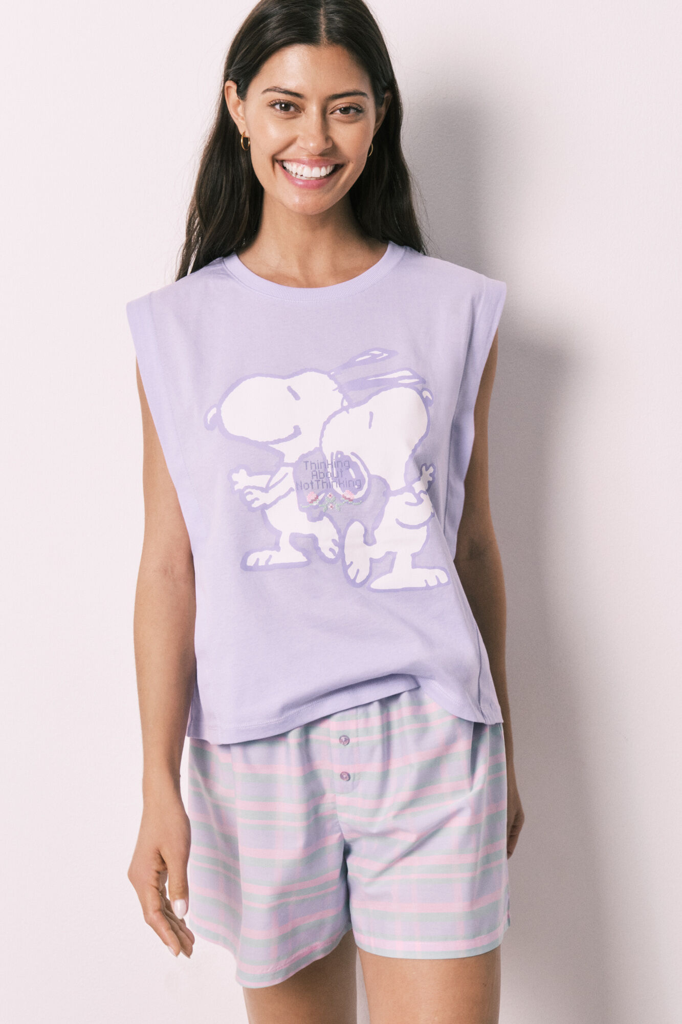 Women'secret Kratka pamučna pidžama Snoopy