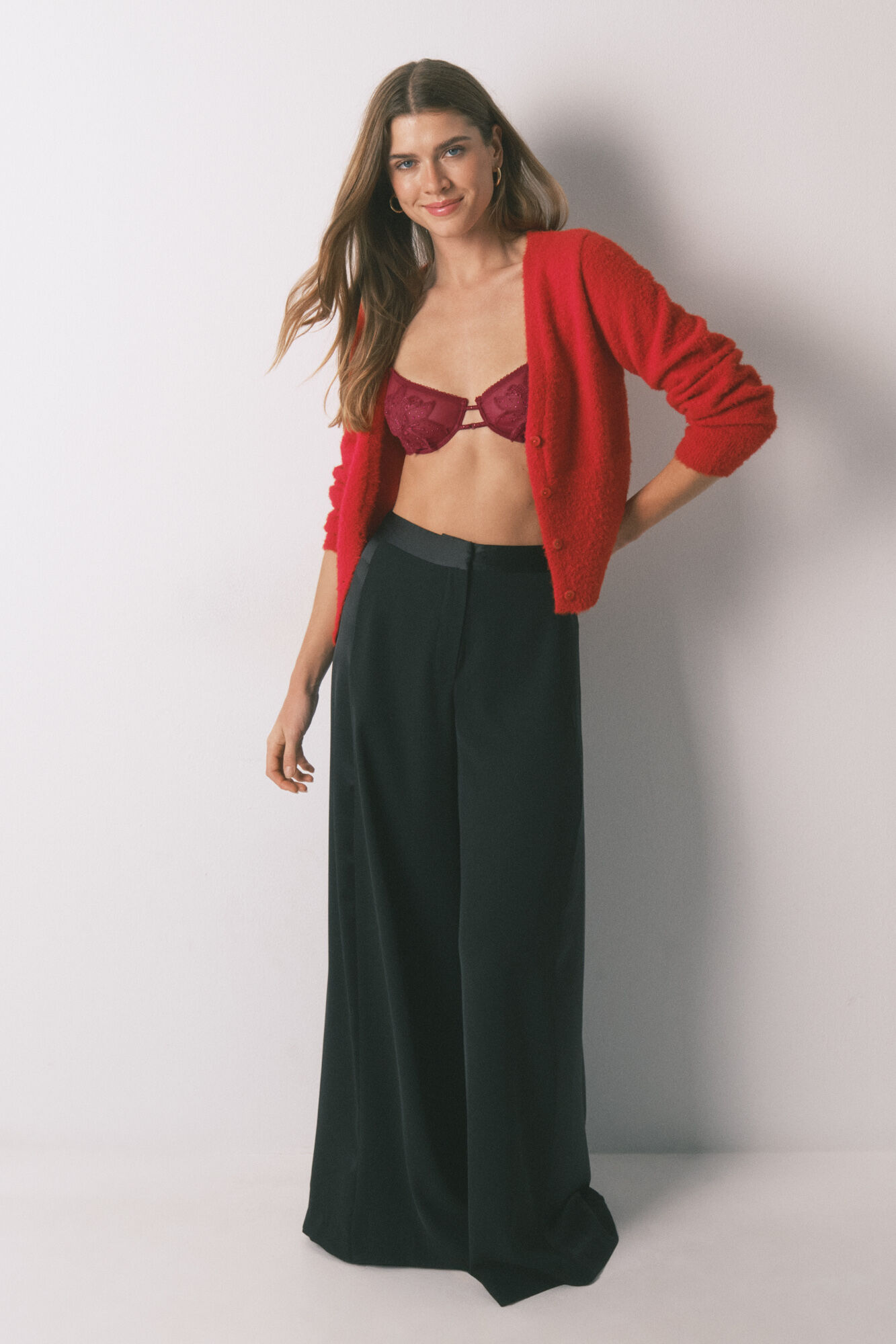 Women'secret C&aacute;rdigan corto tricot suave rojo