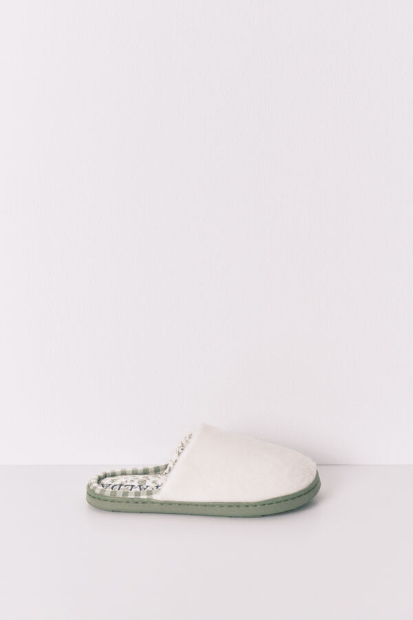 Women'secret Mafalda bijele zatvorene papuče  Bež