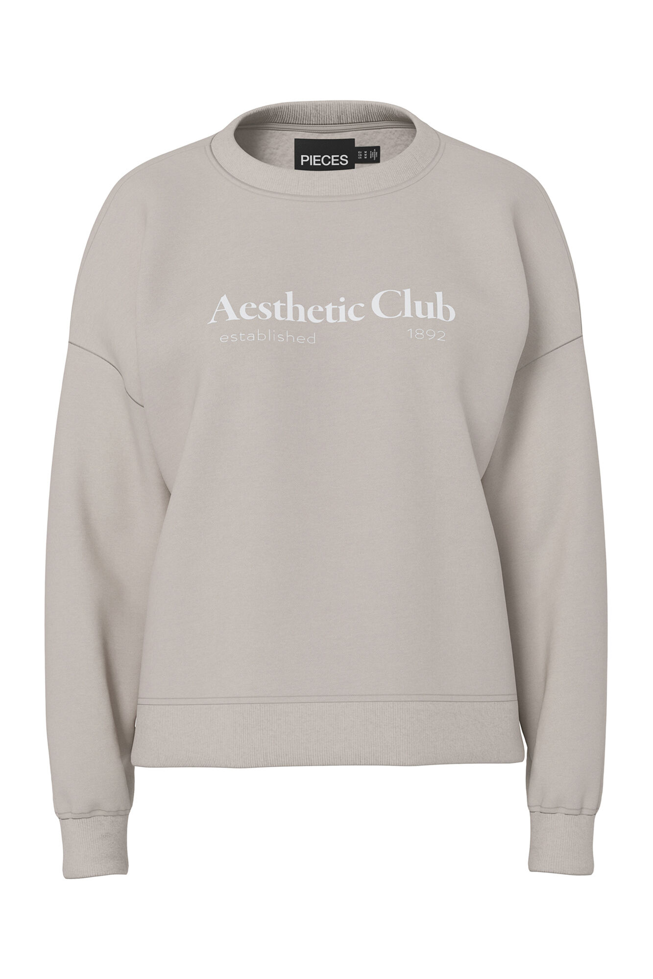 Pieces Sudadera casual beige Aesthetic club