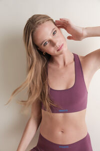 HI&BYE Bordo sportski rebrasti top bez &scaron;avova