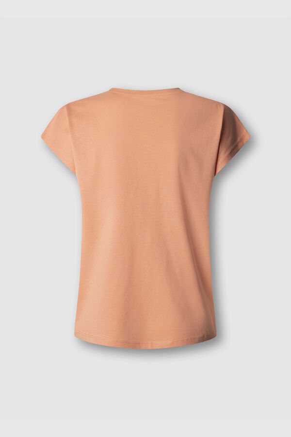 Pepe Jeans Majica kratkih rukava sa okruglom kragnom Koralna