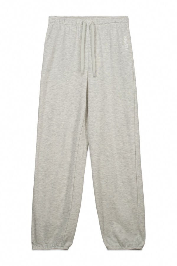HI&BYE Sive pamučne jogger pantalone Siva