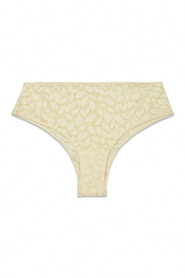 Women'secret Bež čipkaste &scaron;iroke brazilske gaćice Braon