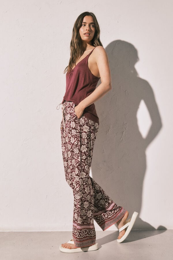 Women'secret Duge pantalone sa boho printom Print