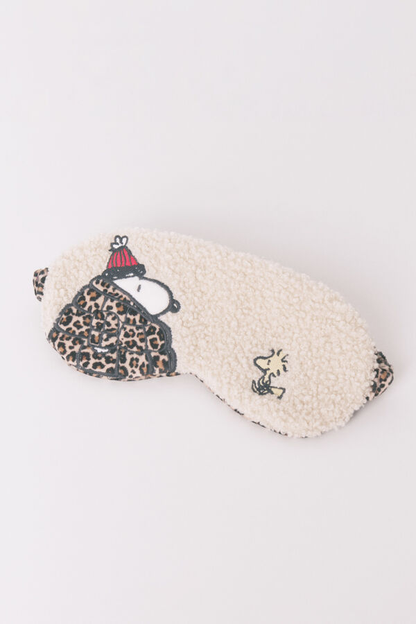 Women'secret Snoopy szintetikus bárányszőr alvómaszk bézs