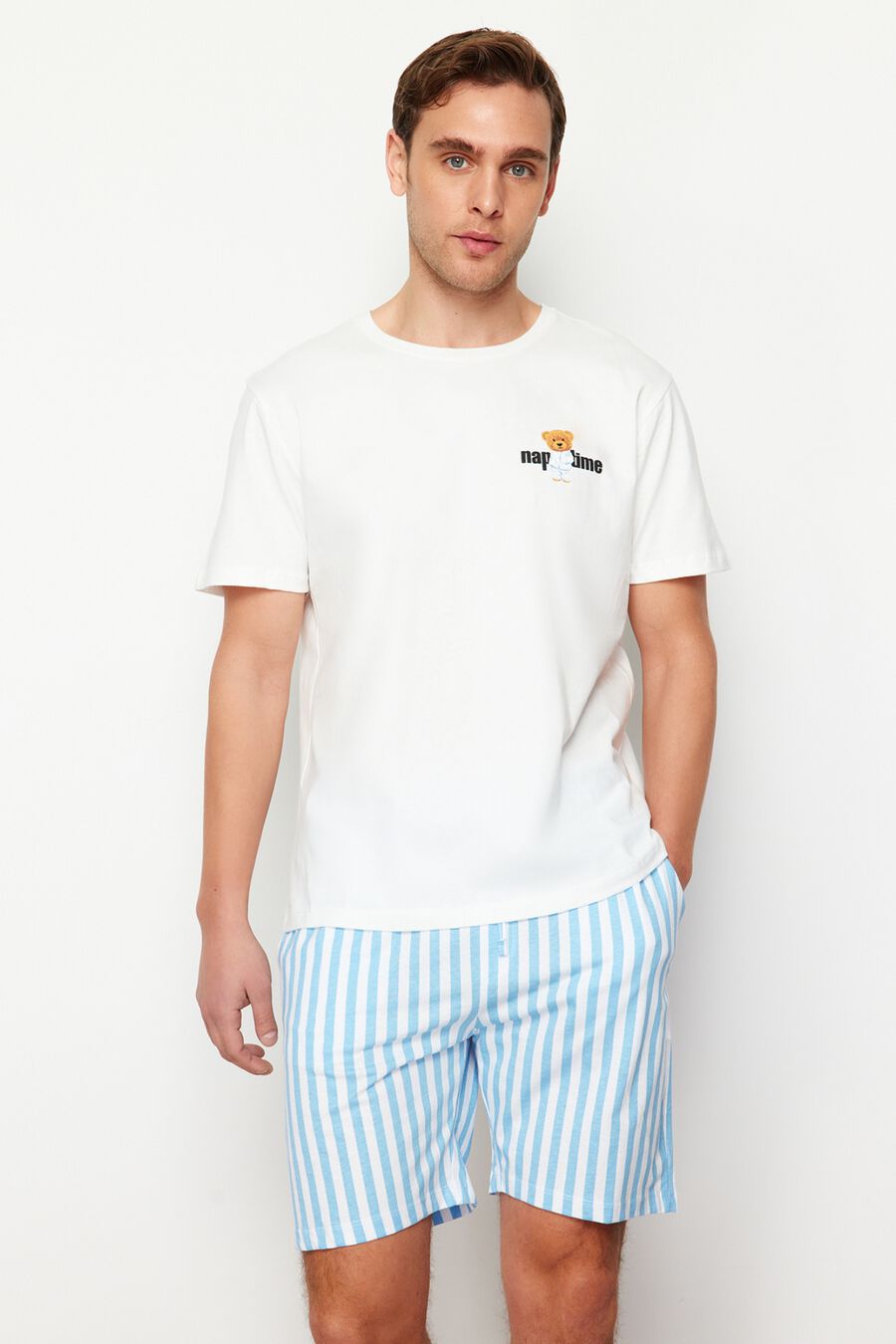 Conjunto de pijama corto rayas