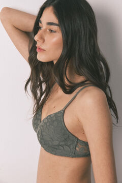 Women'secret Khaki csipke szivacsos h&aacute;romsz&ouml;g fazon&uacute; CHARMING melltart&oacute;