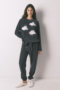 Women'secret Siva flisana duga pidžama sa Moomin printom