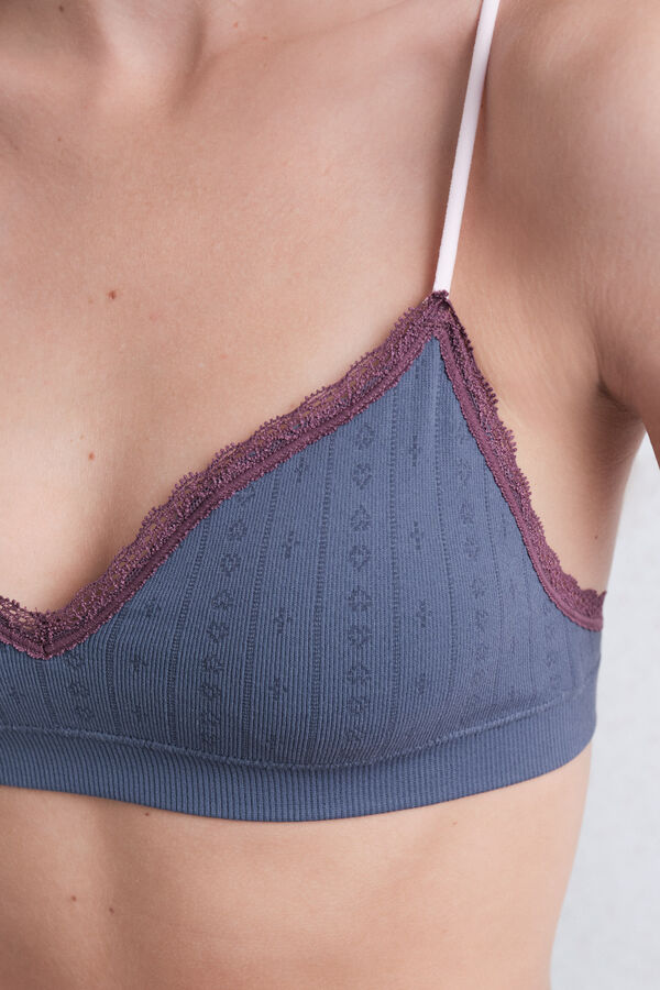 HI&BYE Plavi bes&scaron;ovni poentel grudnjak  Plava