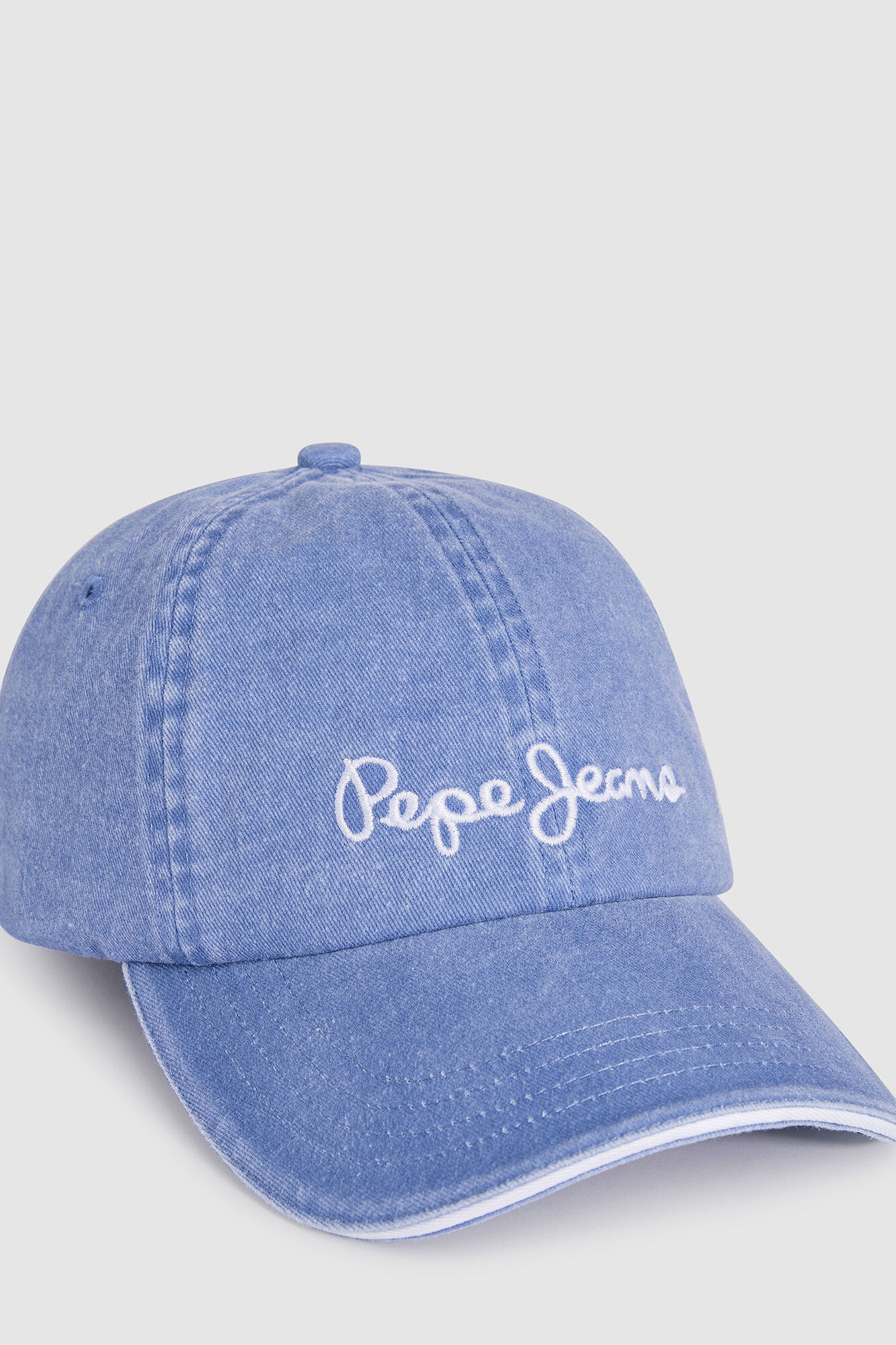 denim cap with embroidered logo | Women's hats | SPF