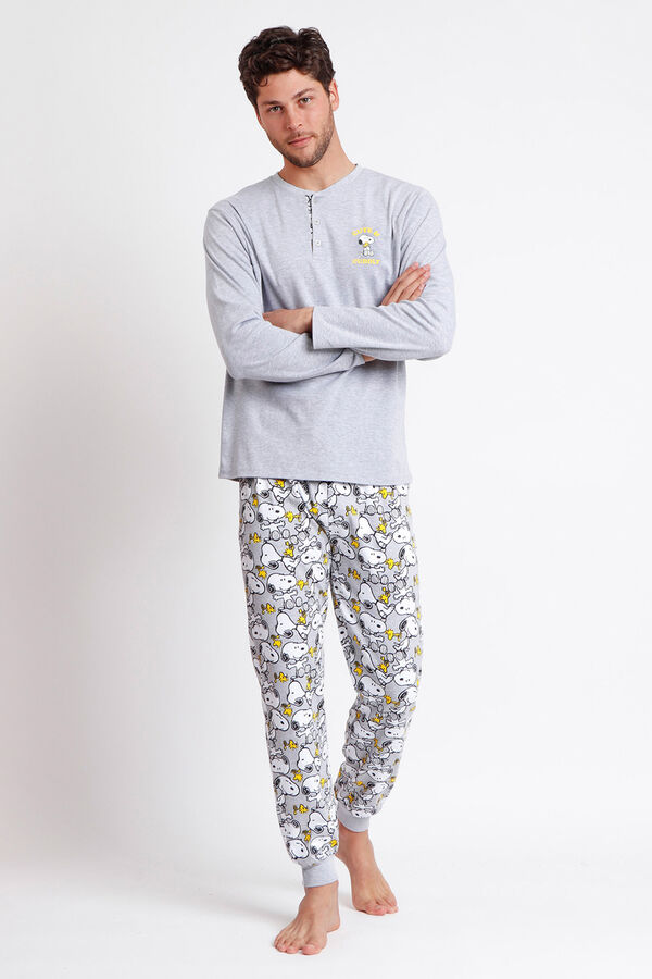 Admas Pijama Family Snoopy Funny para hombre&nbsp; gris