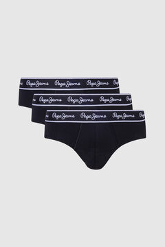 Pepe Jeans Pack de 3 cuecas regular fit em algod&atilde;o com elastano. preto