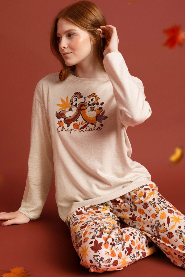 Admas Women's Chip&Dale autumn long pyjamas Bež