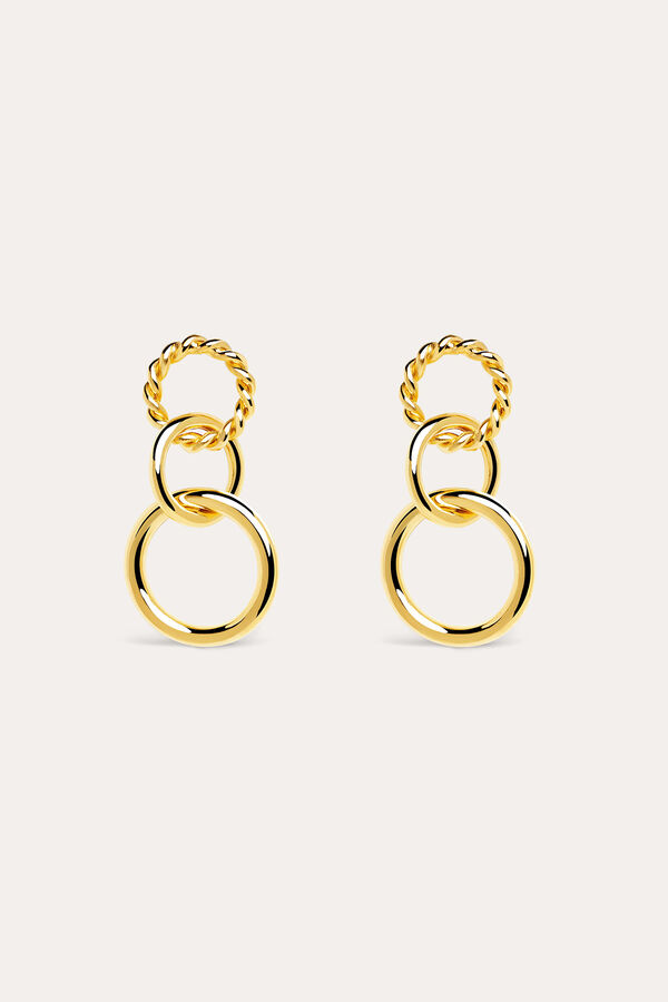 Womensecret Circles Twist gold-plated earrings rávasalt mintás