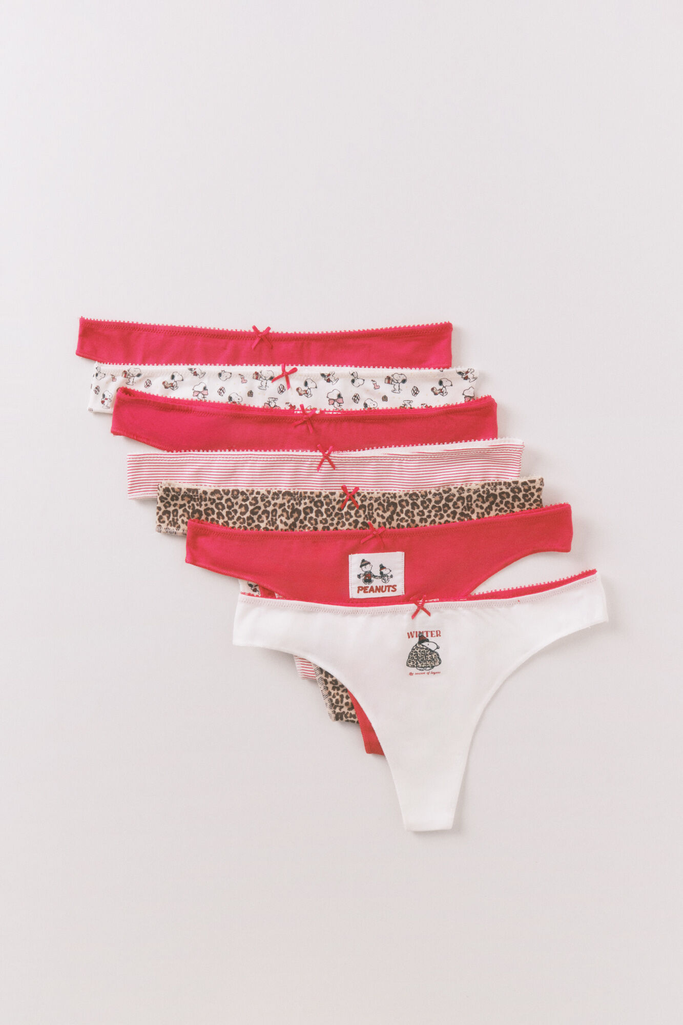 Women'secret Pack 7 tangas algod&oacute;n rojo Snoopy