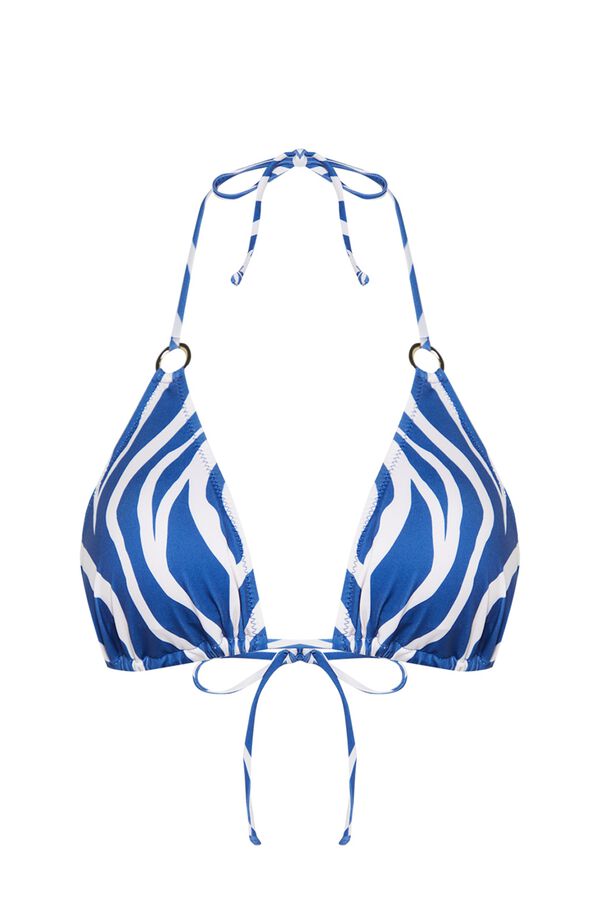 Trendyol Top de bikini triangular animal print estampado