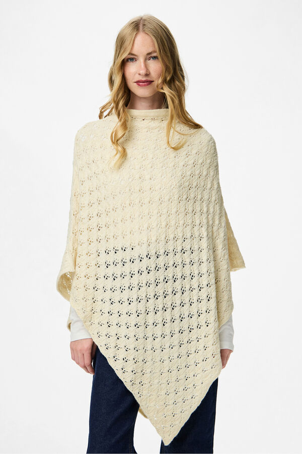 Pieces Poncho de ganchillo blanco