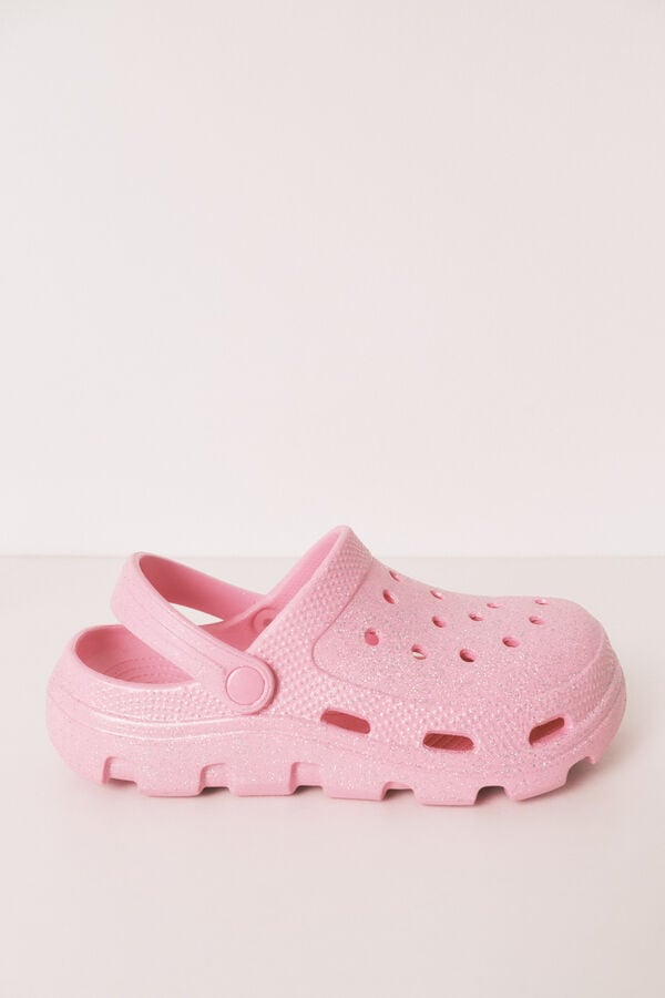 HI&BYE Svetlucave roze gumene klompe sa platformom Roze