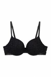 Women'secret GORGEOUS crni čipkasti push-up grudnjak