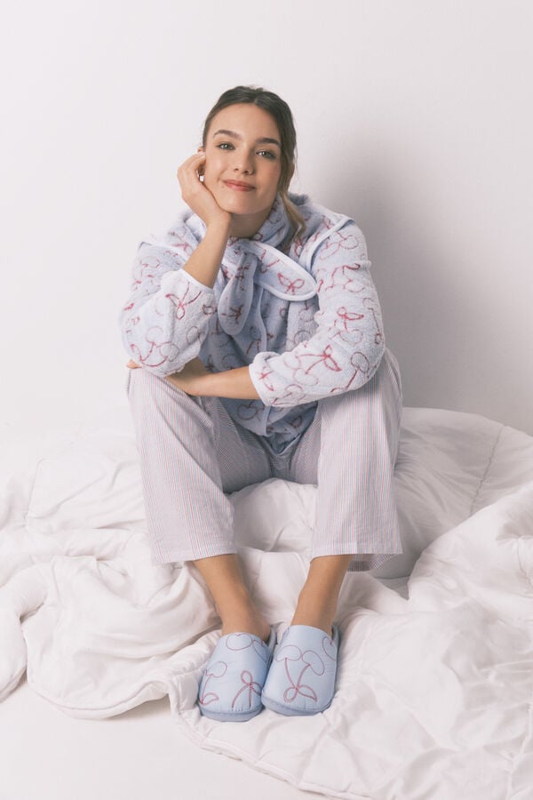 Women'secret Plave sobne papuče sa tre&scaron;njama Plava