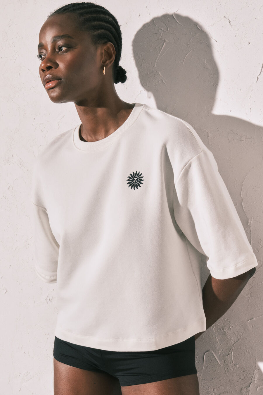 Camiseta felpa blanca estampado "Club del Mar"