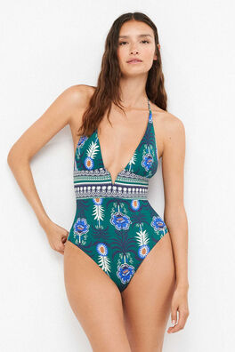 Bañador halter sin aro estampado