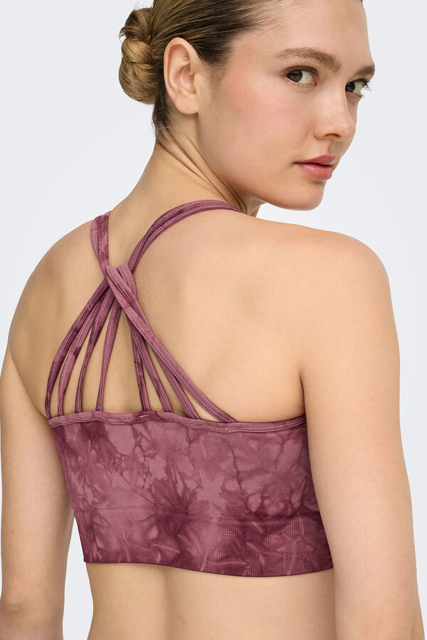 Only Play Soutien desportivo sem costura tie dye rosa