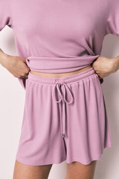 Women'secret Roze kratka pidžama od vafl tkanja