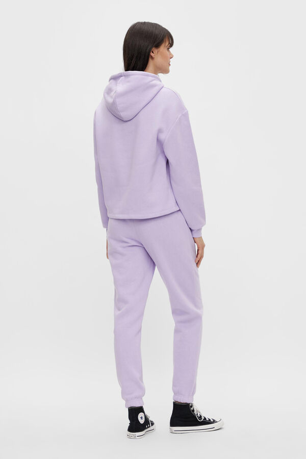 Pieces Sudadera b&aacute;sica capucha morado/lila