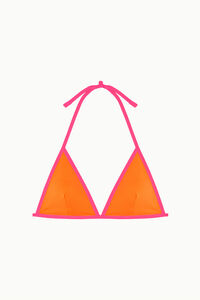 Cotton Sail Top biqu&iacute;ni triangular com debruns fl&uacute;or