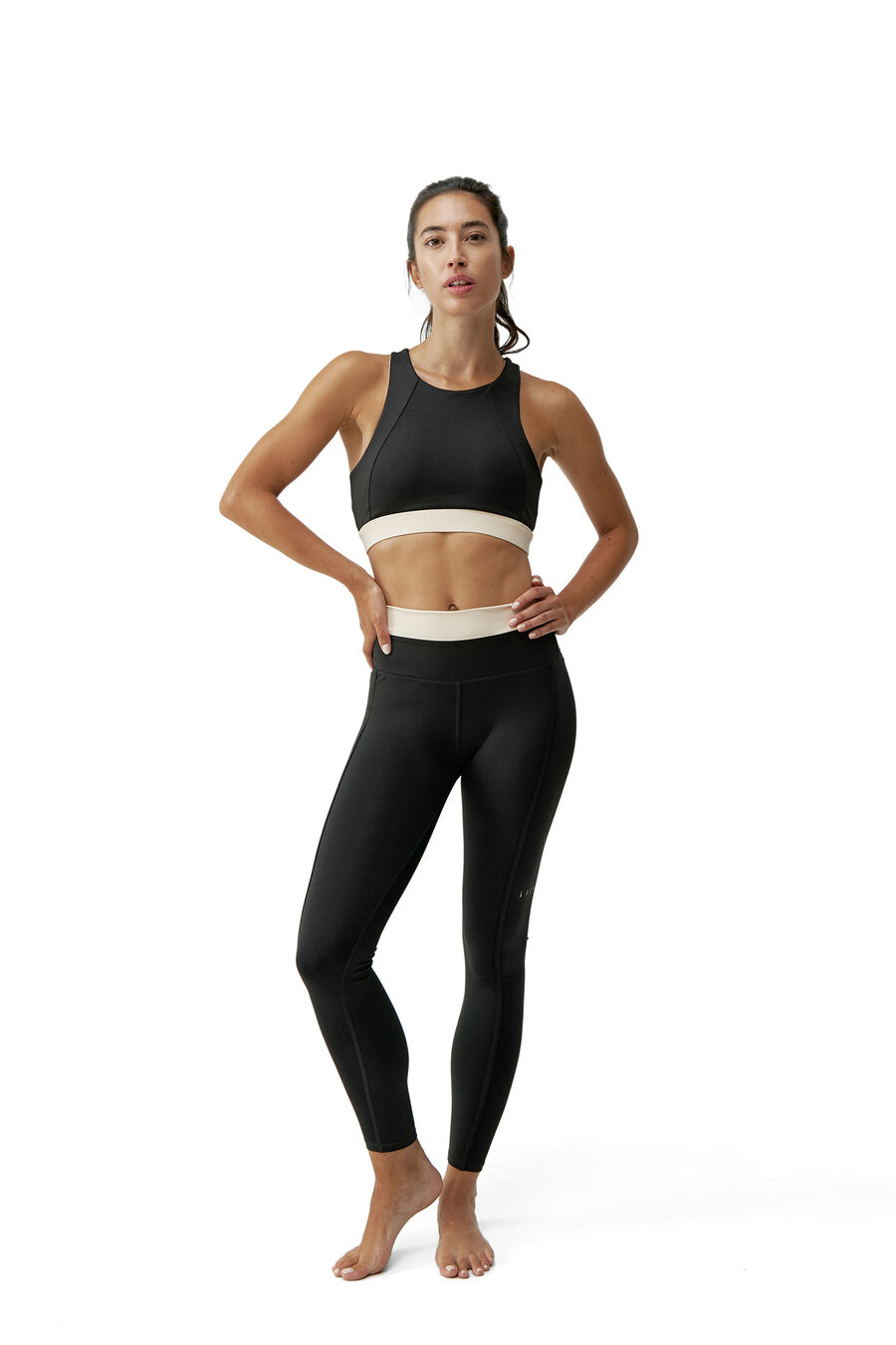 Legging deportivo Fiorella negro/blanco