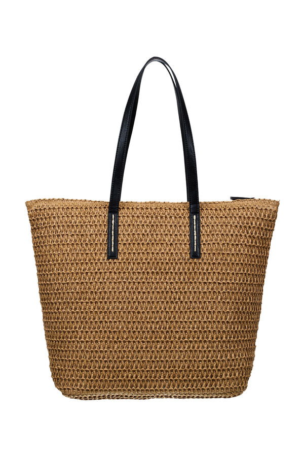 Roxy Bolso rafia playa asas y texto beige