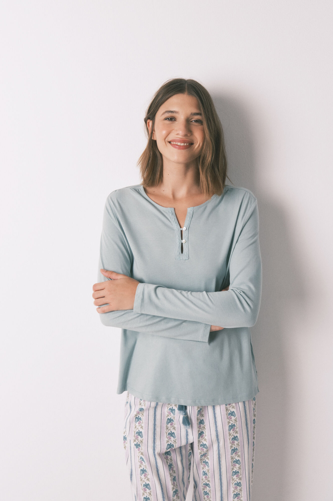 Women'secret Camiseta manga larga 100% algod&oacute;n verde