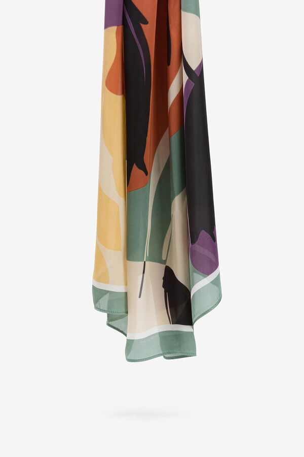 Vilanova Printed satin scarf vert