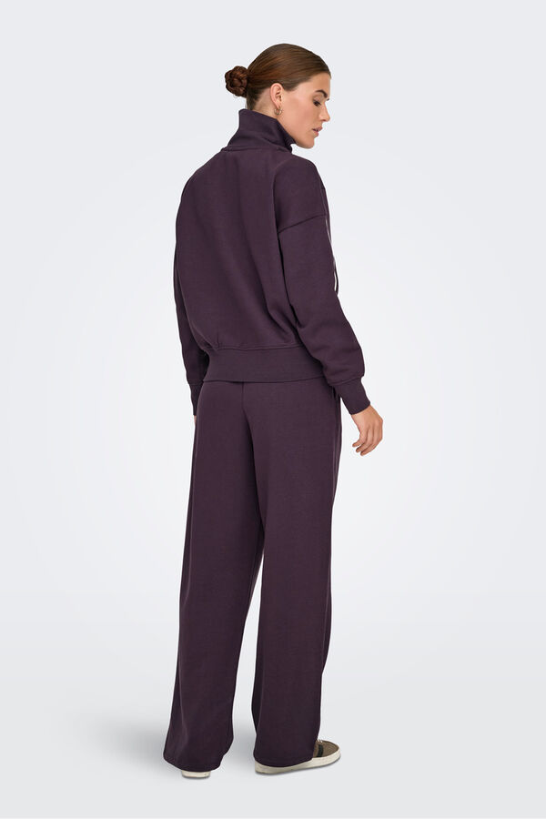 Only Play Sudadera oversized cuello alto morado/lila