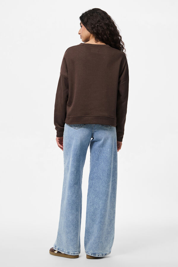 Pieces Sweatshirt b&aacute;sica castanho