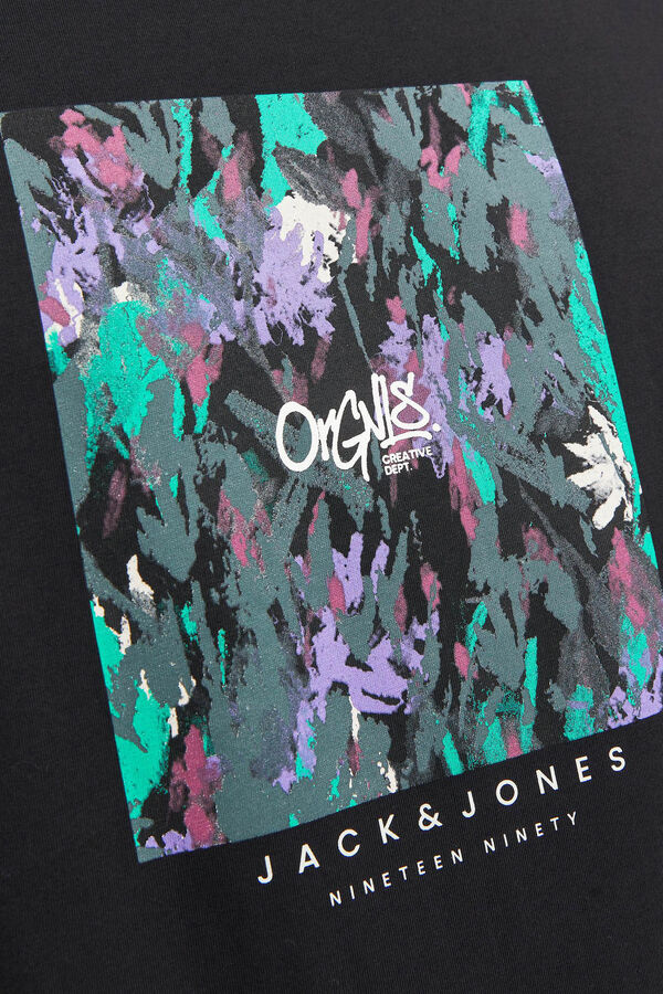 Jack & Jones Camiseta manga corta print logo algod&oacute;n org&aacute;nico  black