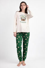 Admas Pijama largo baby Yoda 100% algod&oacute;n para mujer beige