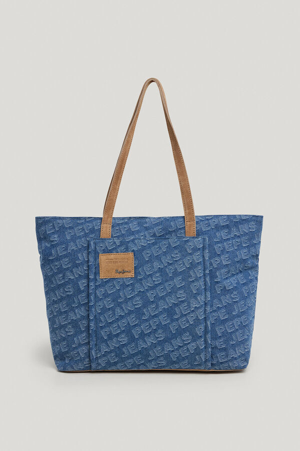 Pepe Jeans Bolso tote denim logo azul